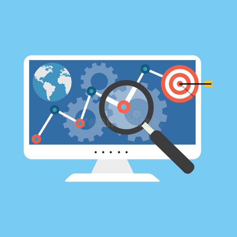 SEO Konzept Flaches Design stilvoll lizenzfreie abbildung SEO Konzept Flaches Design stilvoll lizenzfreie abbildung