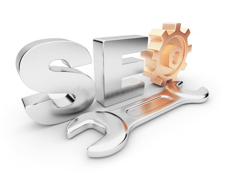 SEO optimization 3D. Business in internet.