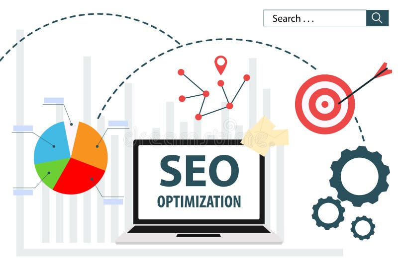 SEO Optimization flat vector illustration web analytics design vector illustration SEO Optimization flat vector illustration web analytics design vector illustration