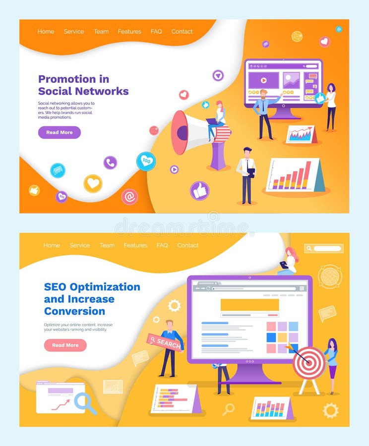 Seo Optimization Increase of Conversion, Marketing stock illustration