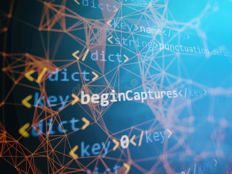 SEO optimization. Modern tech. PHP syntax highlighted. Writing programming functions on laptop. Big data and Internet of things royalty free stock photography