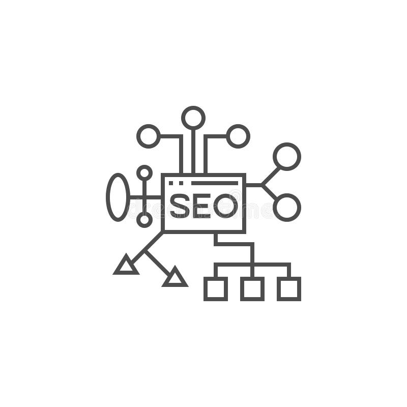 SEO Planing Line Icon stock illustratie SEO Planing Line Icon stock illustratie