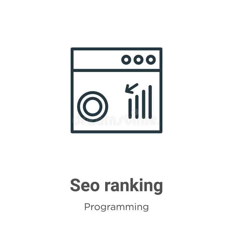 Seo Ranking Outline Vector Icon. Thin Line Black Seo Ranking Icon, Flat