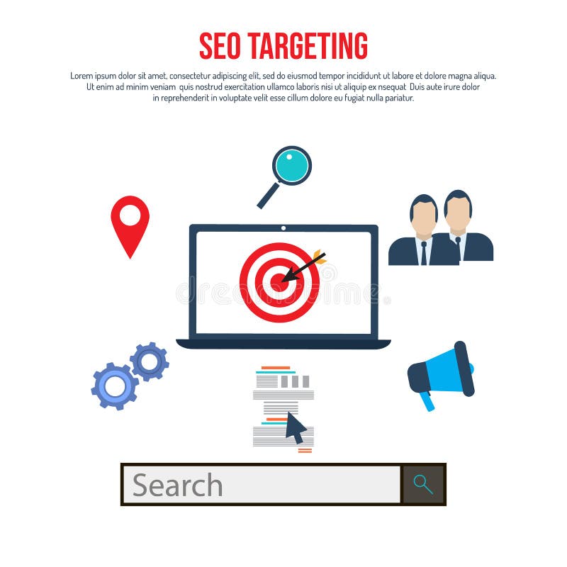 SEO Targeting Concept Search Engine Optimization Stock Vector
