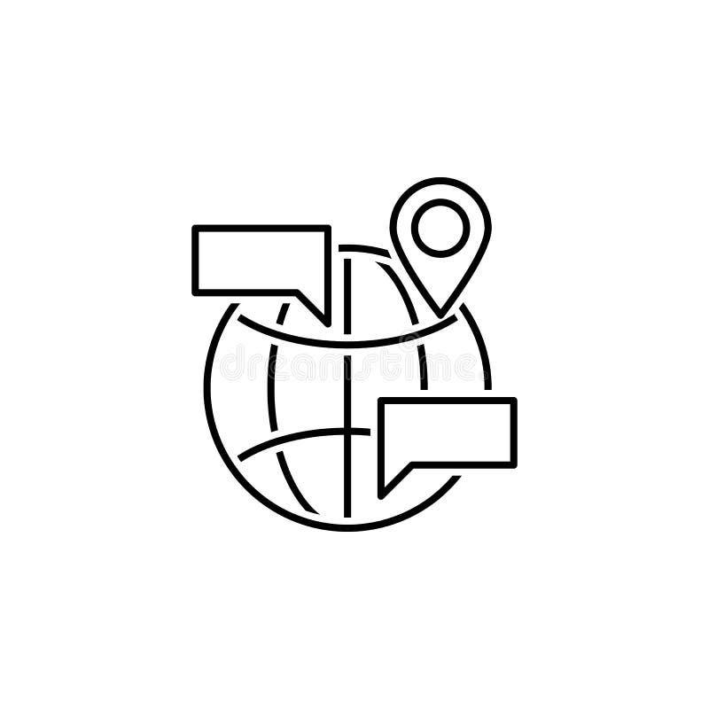 Seo дела, международная линия значок Сыгранность на идее r иллюстрация вектора