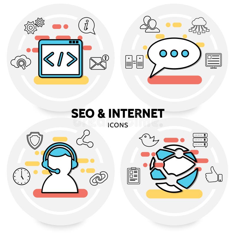 SEO и концепция интернета иллюстрация штока SEO и концепция интернета иллюстрация штока