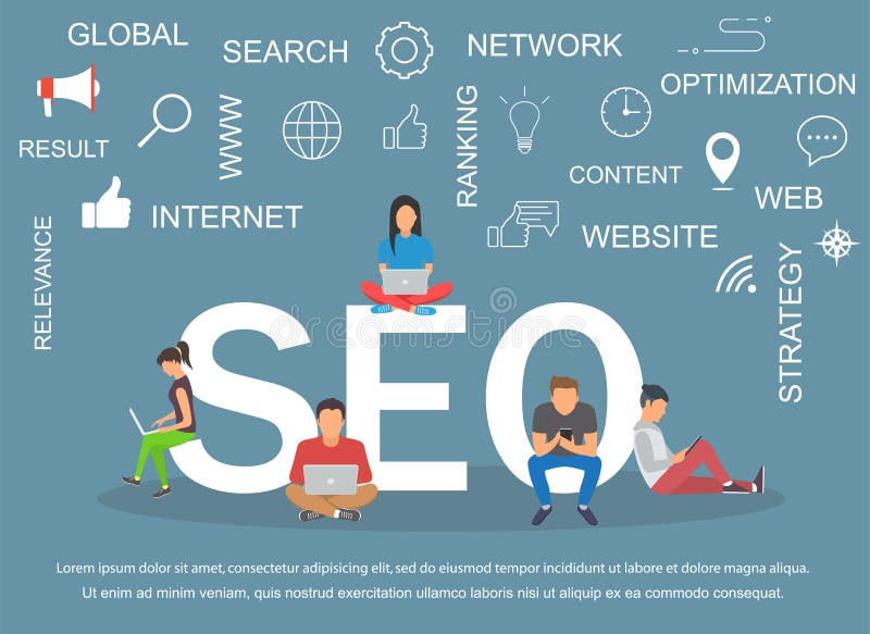 SEO Плоский современный дизайн молодых программистов кодируя новый проект бесплатная иллюстрация