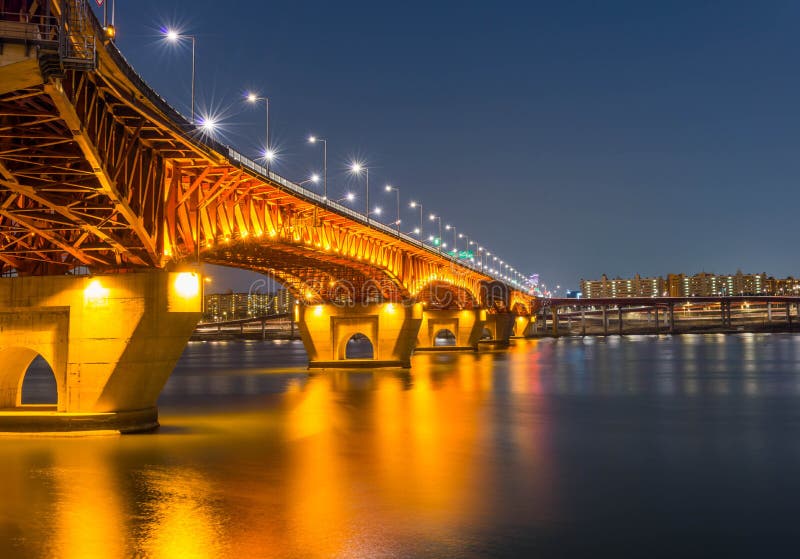  Seongsu Bridge  In Seoul korea Stock Image Image of night 