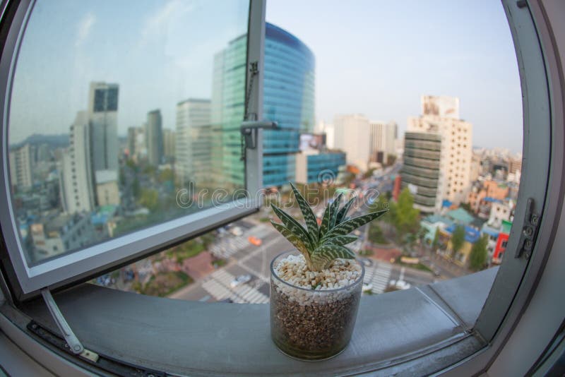 Seoul city in South Korea, window view royalty free stock images Seoul city in South Korea, window view royalty free stock images
