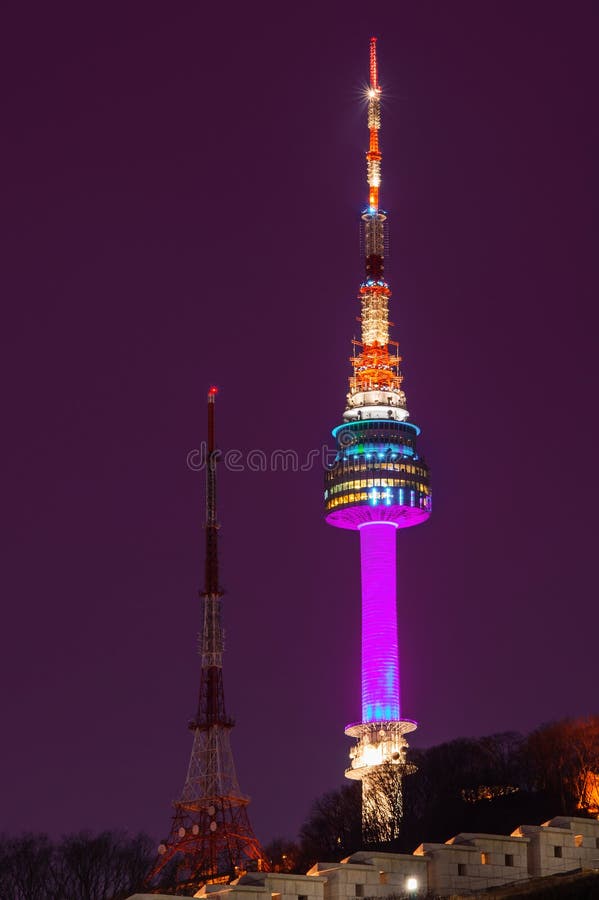 Seoul Tower,Namsan Tower in Korea. Editorial Photo Image of tower