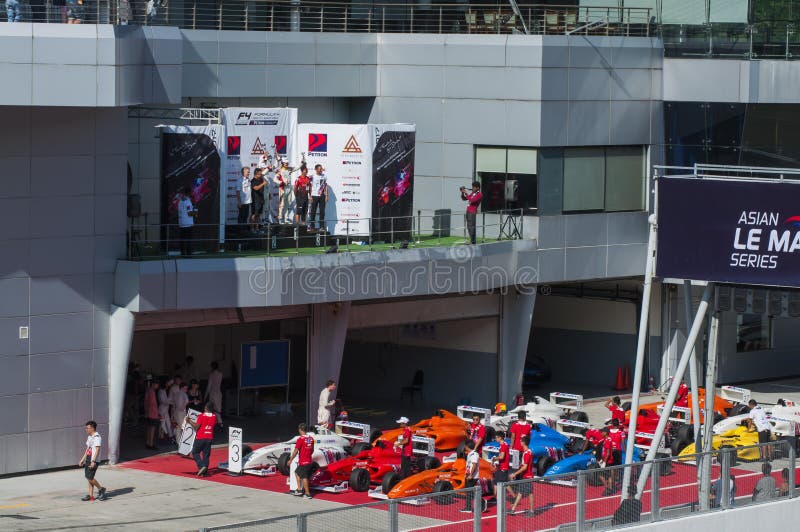 SEPANG, MALAYSIA - 3. FEBRUAR 2018: Sepang-International Circ stockfotografie SEPANG, MALAYSIA - 3. FEBRUAR 2018: Sepang-International Circ stockfotografie