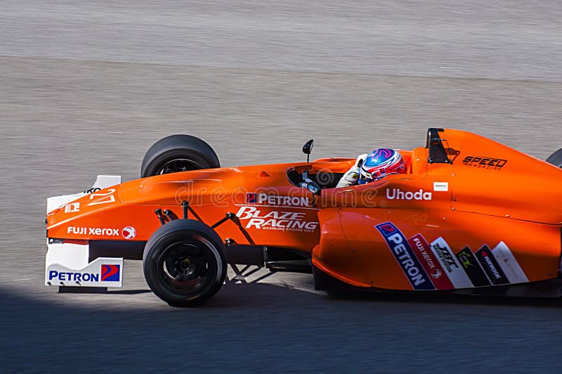 SEPANG, MALAYSIA - 3. FEBRUAR 2018: Sepang-International Circ stockfoto SEPANG, MALAYSIA - 3. FEBRUAR 2018: Sepang-International Circ stockfoto