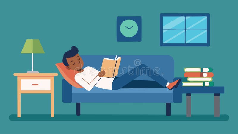 In a separate room a student with a chronic illness takes their exam while lying down on a comfortable couch instead of stock illustration