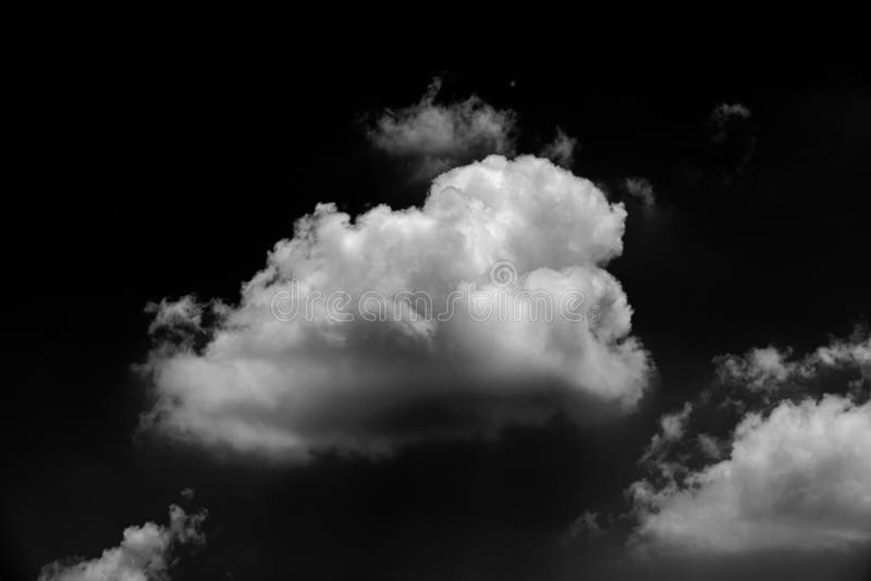 Separate White Clouds on a Black Background Have Real Clouds. White