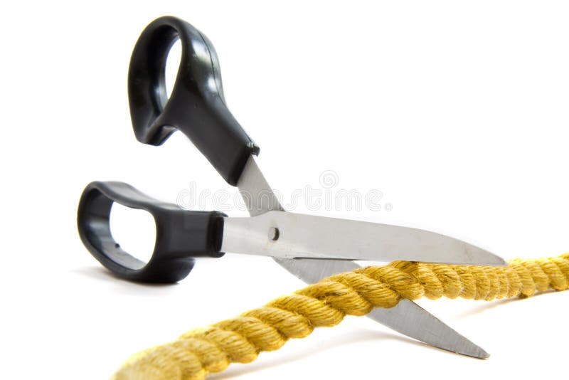 Cutting A Rope Stock Photo - Download Image Now - Rope, Cutting