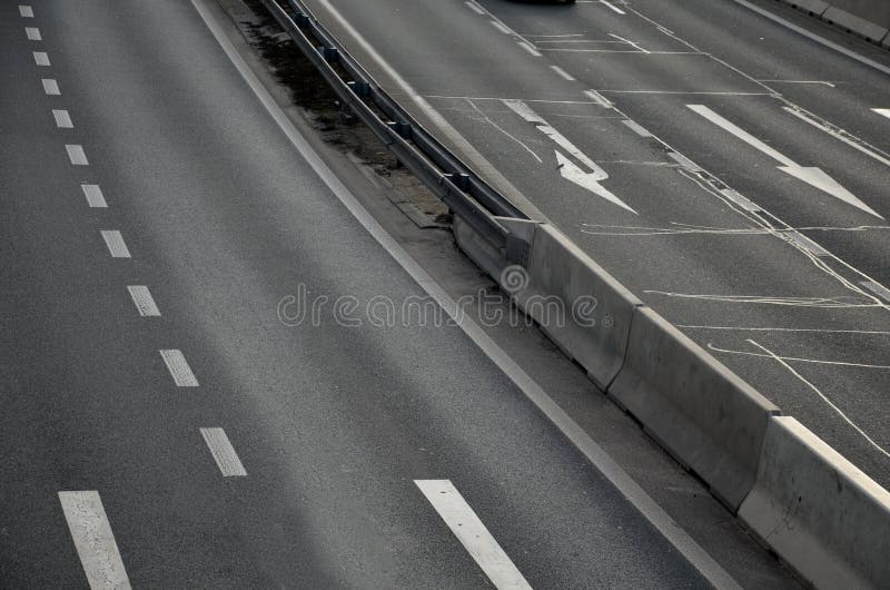 Separation of Lanes on the Highway by Means of Heavy Stock Image ...