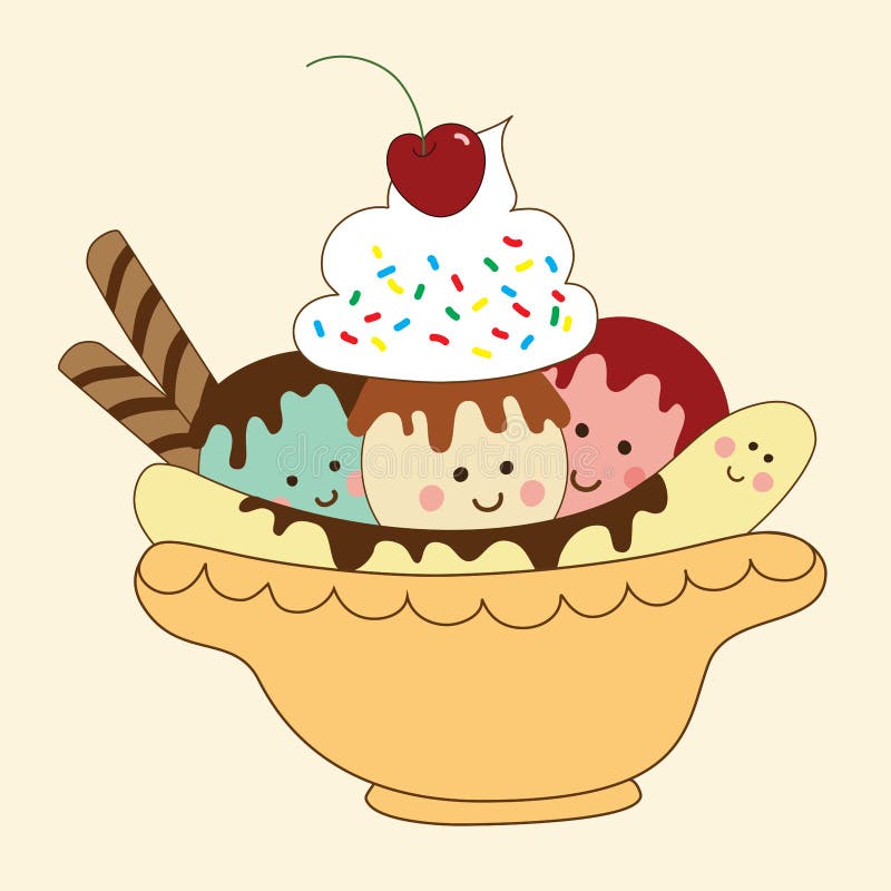 Banana Split ilustração stock
