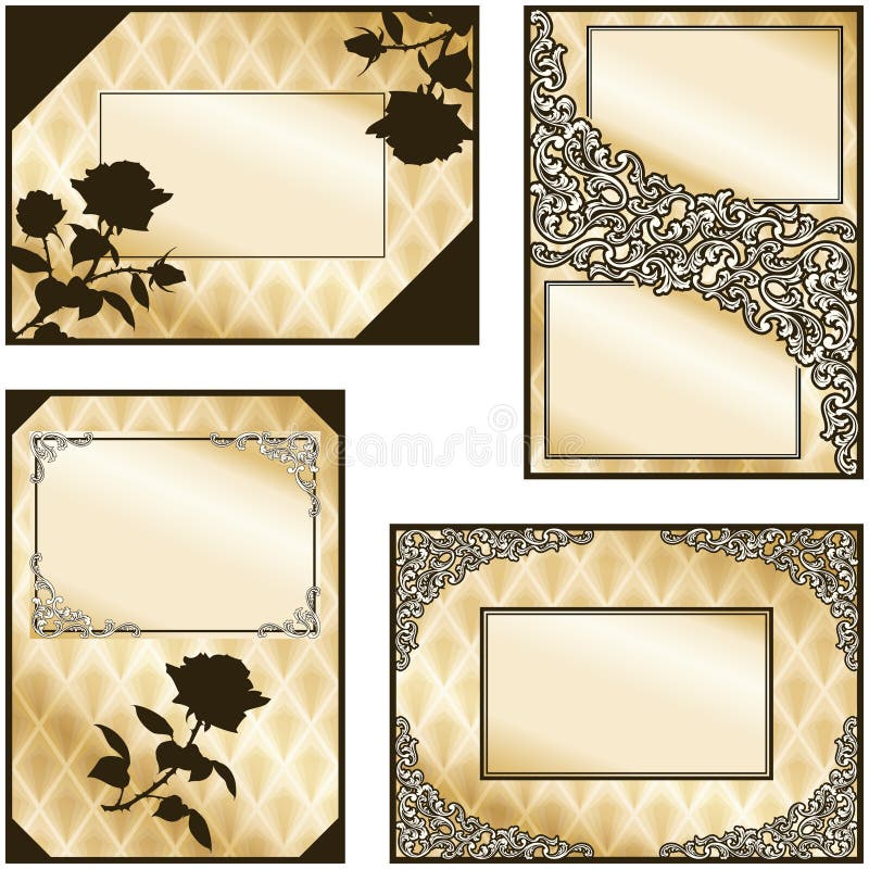 sepia för fyra etiketter för samling elegant stock illustrationer sepia för fyra etiketter för samling elegant stock illustrationer