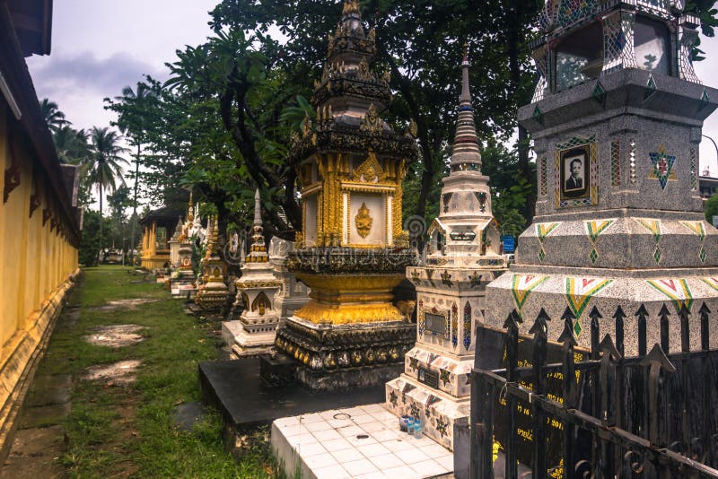 September 25, 2014: The Buddhist graveyard in Vientiane, Laos. September 25, 2014: The Buddhist graveyard in Vientiane, Laos