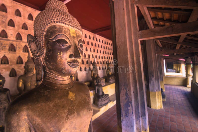 September 25, 2014: Some Buddhist statues in Sisaket temple in Vientiane, Laos. September 25, 2014: Some Buddhist statues in Sisaket temple in Vientiane, Laos