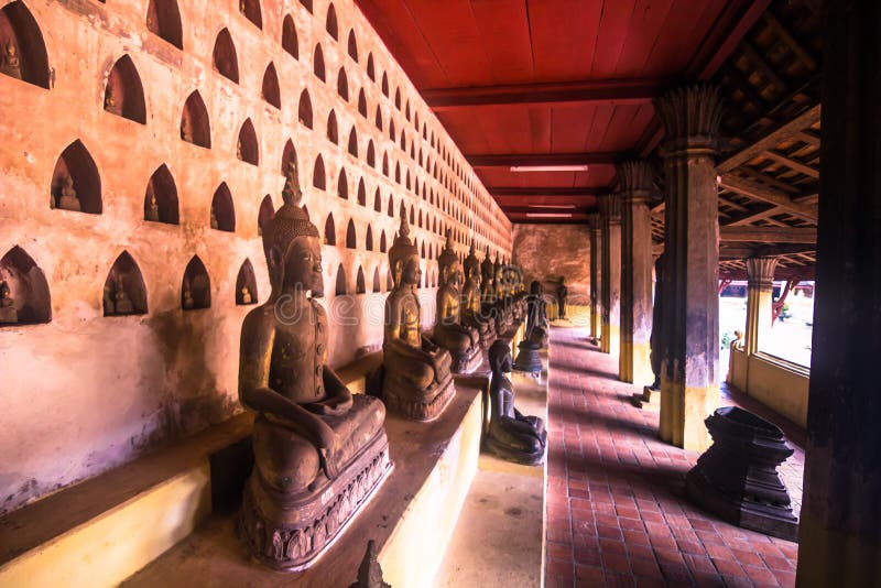 September 25, 2014: Some Buddhist statues in Sisaket temple in Vientiane, Laos. September 25, 2014: Some Buddhist statues in Sisaket temple in Vientiane, Laos