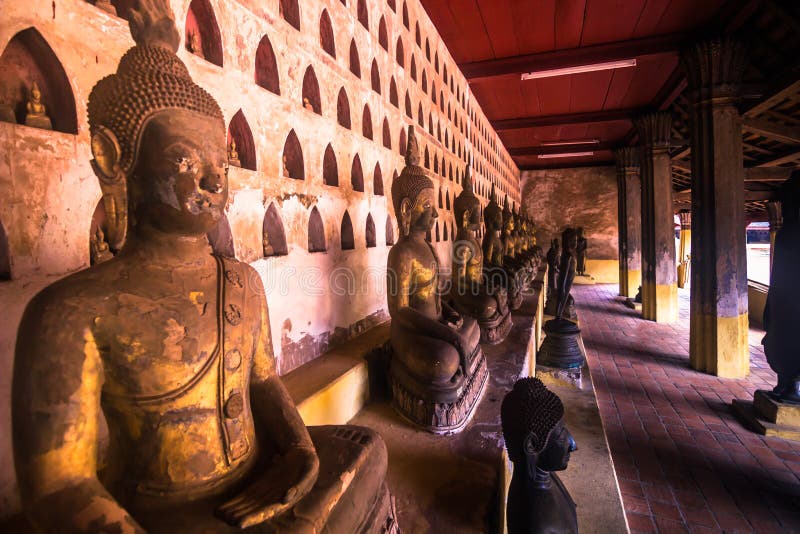 September 25, 2014: A Buddhist statues in Sisaket temple in Vientiane, Laos. September 25, 2014: A Buddhist statues in Sisaket temple in Vientiane, Laos