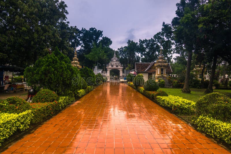 September 25, 2014: A Buddhist garden in Vientiane, Laos. September 25, 2014: A Buddhist garden in Vientiane, Laos