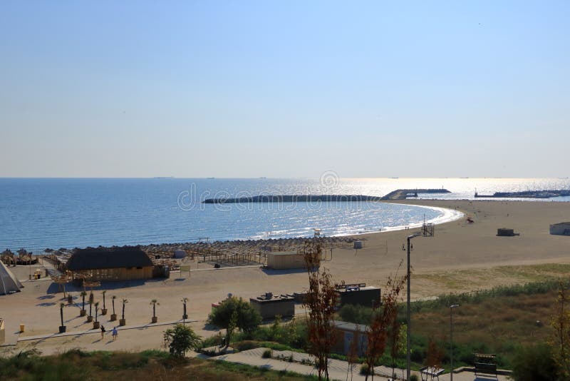 September 15 2021 Constanta in Romania Beach Plaja Modern on a Sunny
