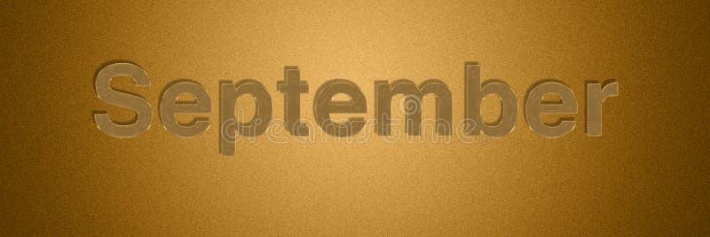 September gold text title for month background design royalty free illustration