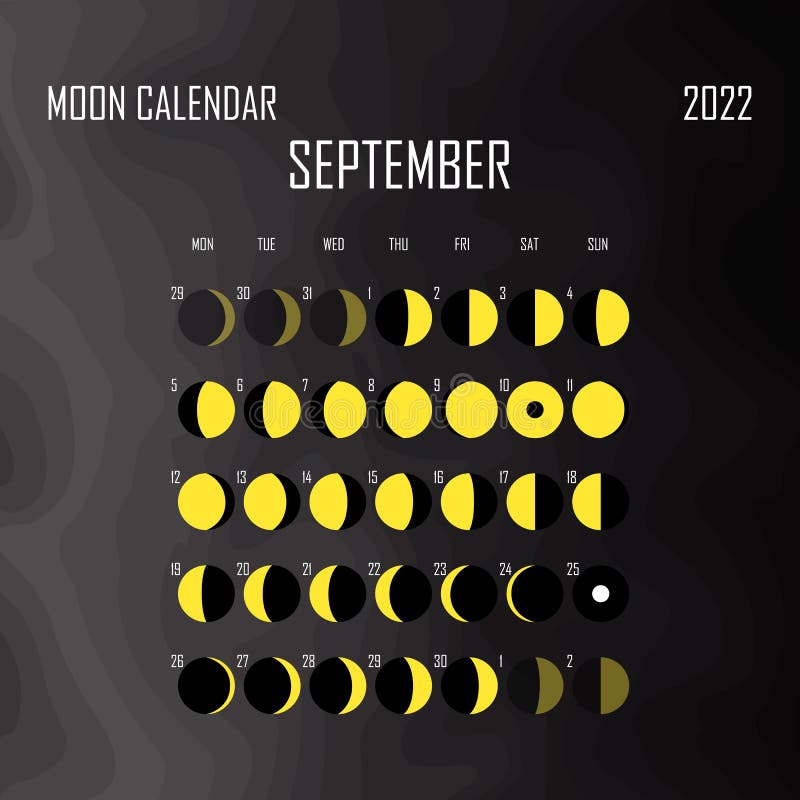 Moon Phase Calendar September 2022 September 2022 Moon Calendar. Astrological Calendar Design. Planner. Place  For Stickers. Month Cycle Planner Mockup Stock Vector - Illustration Of  Phase, Astrology: 230399022