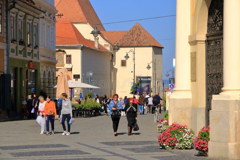 Sibiu Hermannstadt Old Town from Above, Transylvania, Romania Stock Image -  Image of bridge, culture: 234091947