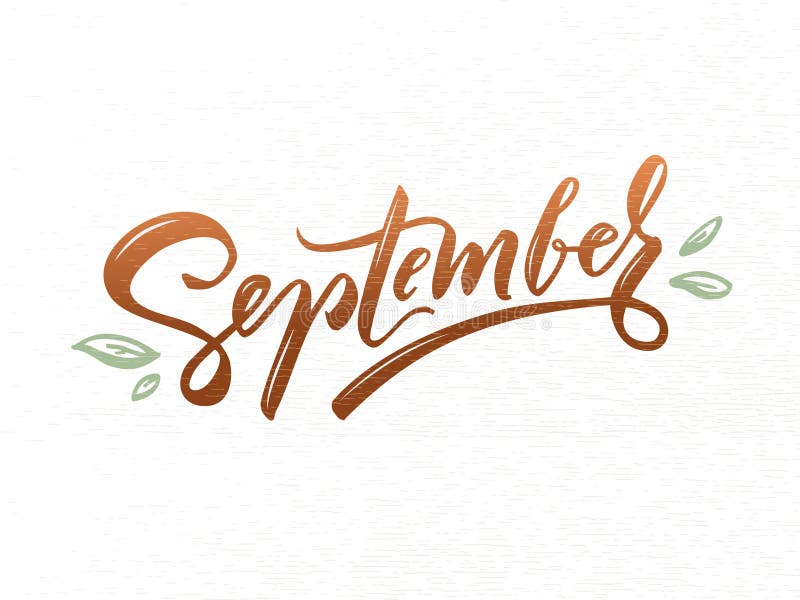 September Vector Typography Illustration for Greeting Card, Calendar ...