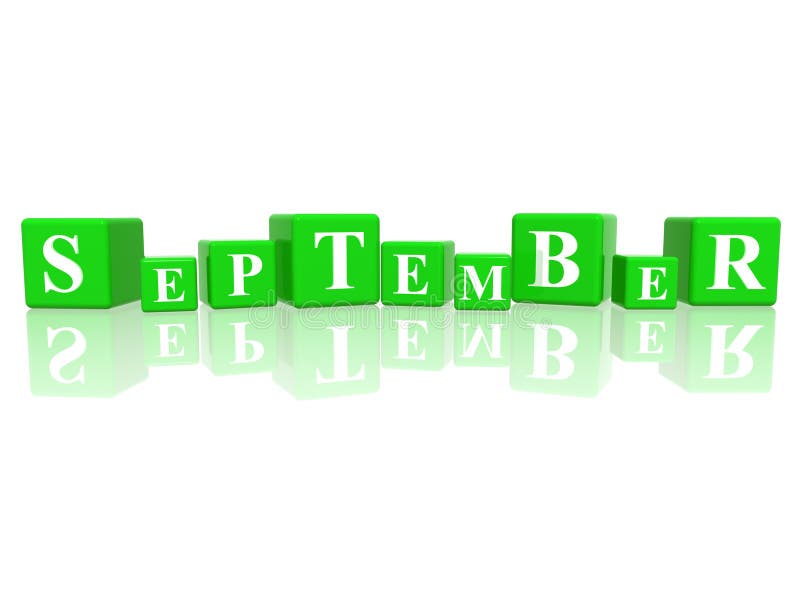 Septiembre en los cubos 3d ilustración del vector Septiembre en los cubos 3d ilustración del vector