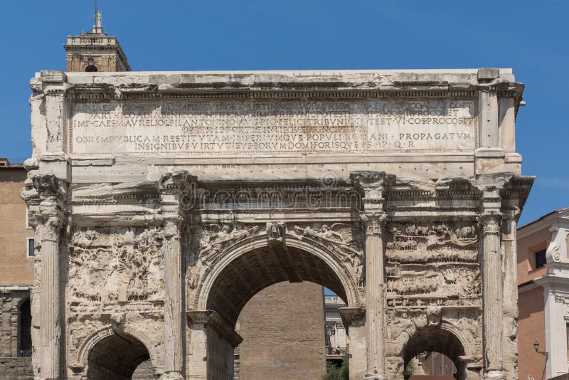 Septimius Severus Arch at Roman Forum in City of Rome Stock Image ...