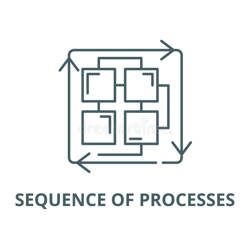 Sequence of processes vector line icon, linear concept, outline sign, symbol stock illustration Sequence of processes vector line icon, linear concept, outline sign, symbol stock illustration