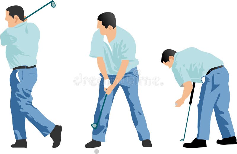 Sequenza del giocatore di golf illustrazione vettoriale Sequenza del giocatore di golf illustrazione vettoriale