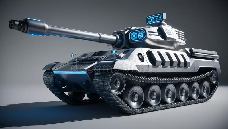 Serbatoio innovativo con intelligenza artificiale : Il futuro delle attrezzature da combattimento illustrazione vettoriale