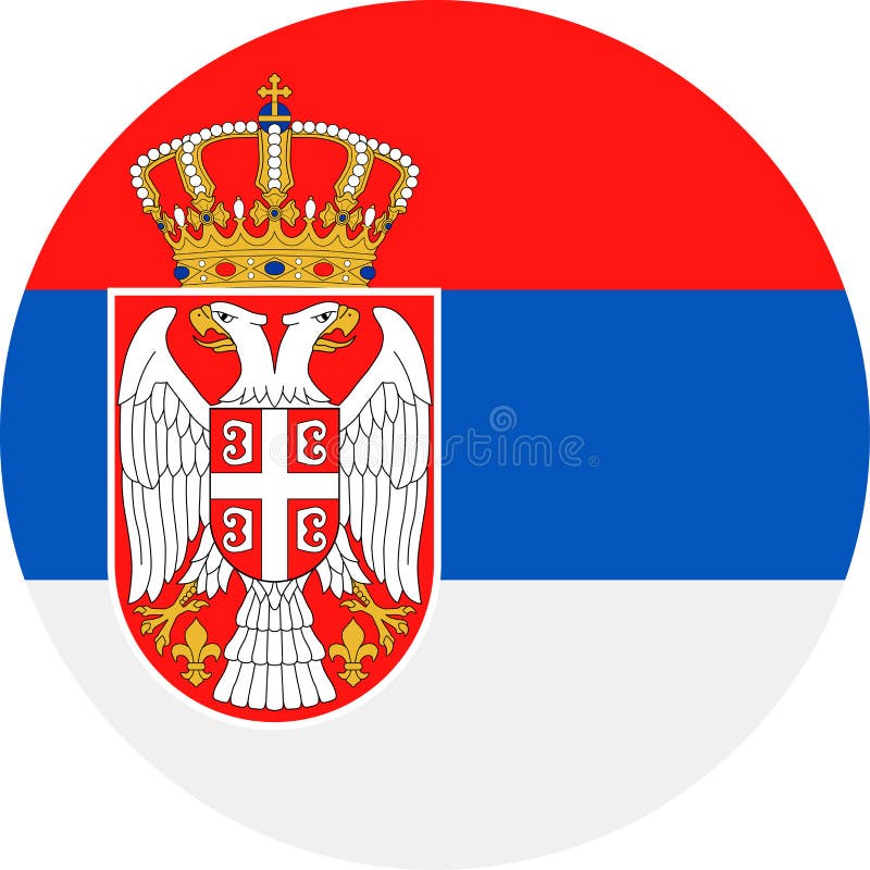 Serbia Flag Vector Round Flat Icon