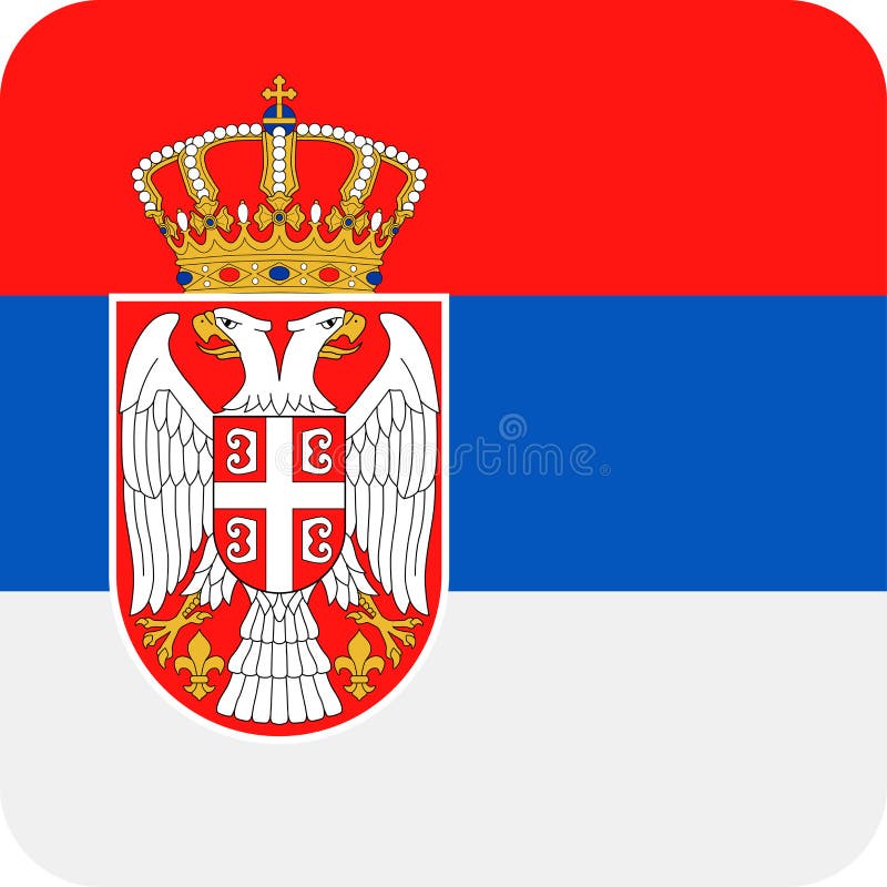 Serbia Flag Vector Square Flat Icon