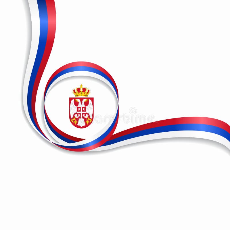 Serbian wavy flag background. Vector illustration.