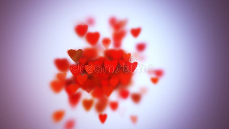 Hearts with depth of field, Valentineâ€™s Day background. Hearts with depth of field, Valentineâ€™s Day background