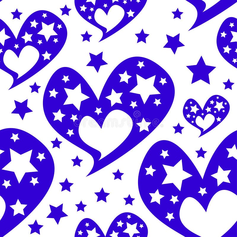 Serce gwiazd romantyczny bezszwowy wzór royalty ilustracja Serce gwiazd romantyczny bezszwowy wzór royalty ilustracja
