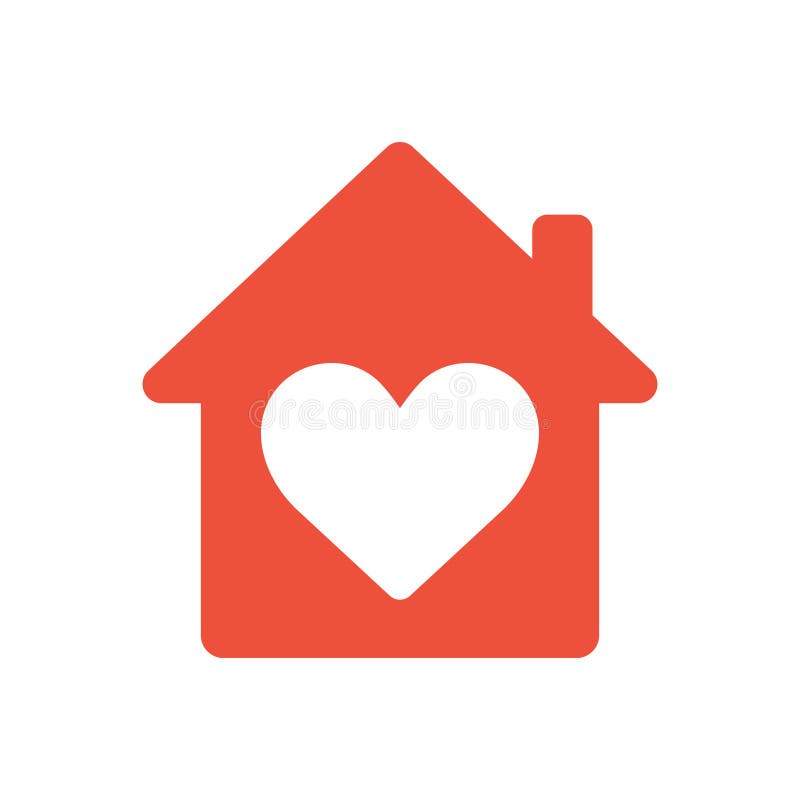 Serce podpisuje wewnątrz domową ikonę, ed ikona, miłość domowy symbol