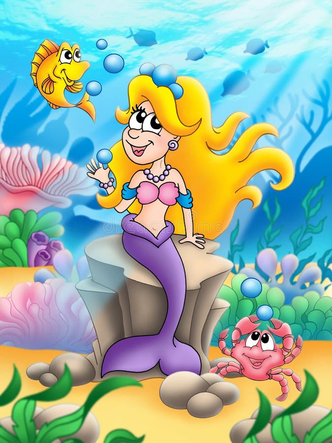 Sereia loura bonito ilustração do vetor Sereia loura bonito ilustração do vetor