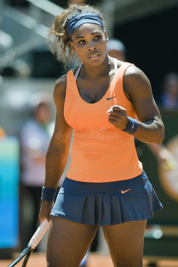 USA Serena Williams celebrates a point during the Madrid Mutua tennis Open at La Caja Magica stadium in Madrid on May 12, 2013. Photo by Marcos Calvo Mesa. USA Serena Williams celebrates a point during the Madrid Mutua tennis Open at La Caja Magica stadium in Madrid on May 12, 2013. Photo by Marcos Calvo Mesa