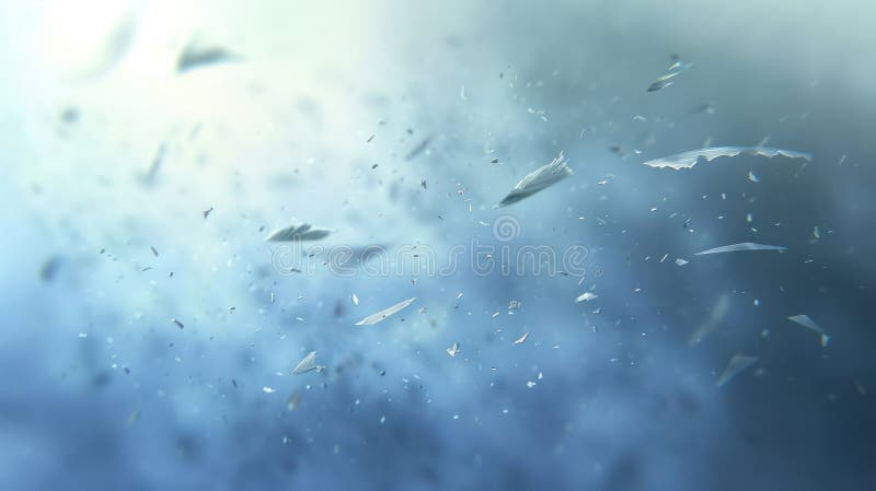 A serene abstract image of floating particles in a misty atmosphere.