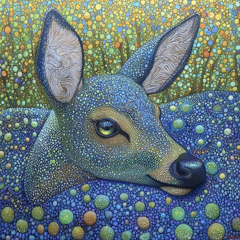 Serene Blue Dee in einem farbenfrohen Dot Field stock abbildung