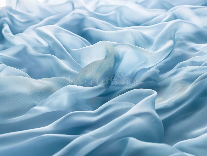 Serene Blue Fabric Waves stock photo