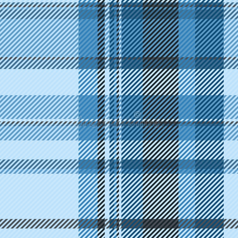 Serene blue plaid pattern, ideal for textile design, fashion, or website backgrounds. Subtle diagonal lines add visual interest stock illustration
