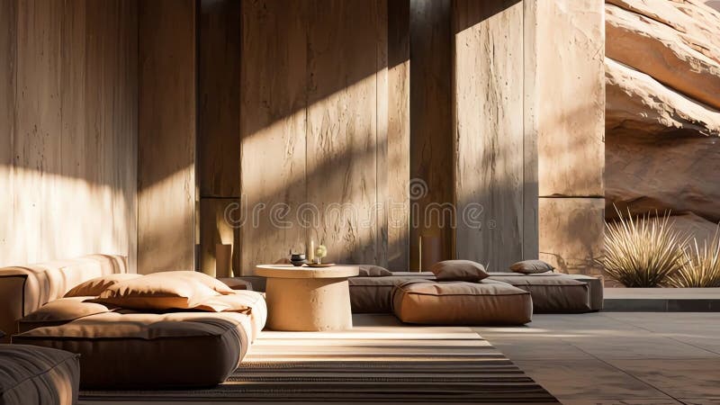 Modern minimalist interior design concept vector illustration